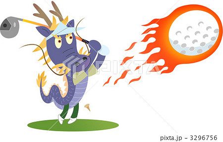 ゴルフのウサギシルエット年賀状イラストのフリー素材イラストイメージ