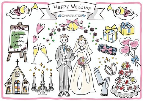 商用利用可 結婚式のイラスト17選！手描きやシンプルなどおしゃれなものまでPyontakku Design Note ピョンタックデザインノート