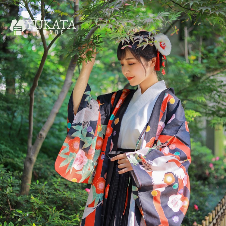 80 ファッションボズとガルヤ子供浴衣 女の子 浴衣+結び帯 2点セット ネイビ