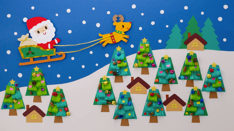 冬の壁面飾り クリスマスツリー クリスマス