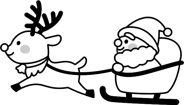 サンタクロースの12月 英語 イラストのフリー素材イラストイメージ