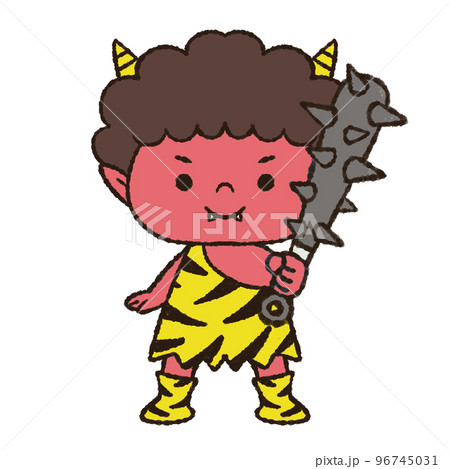 節分の鬼と豆まきするうさぎのキャラクターイラスト - No: 23426947無料イラスト・フリー素材なら「イラストAC」