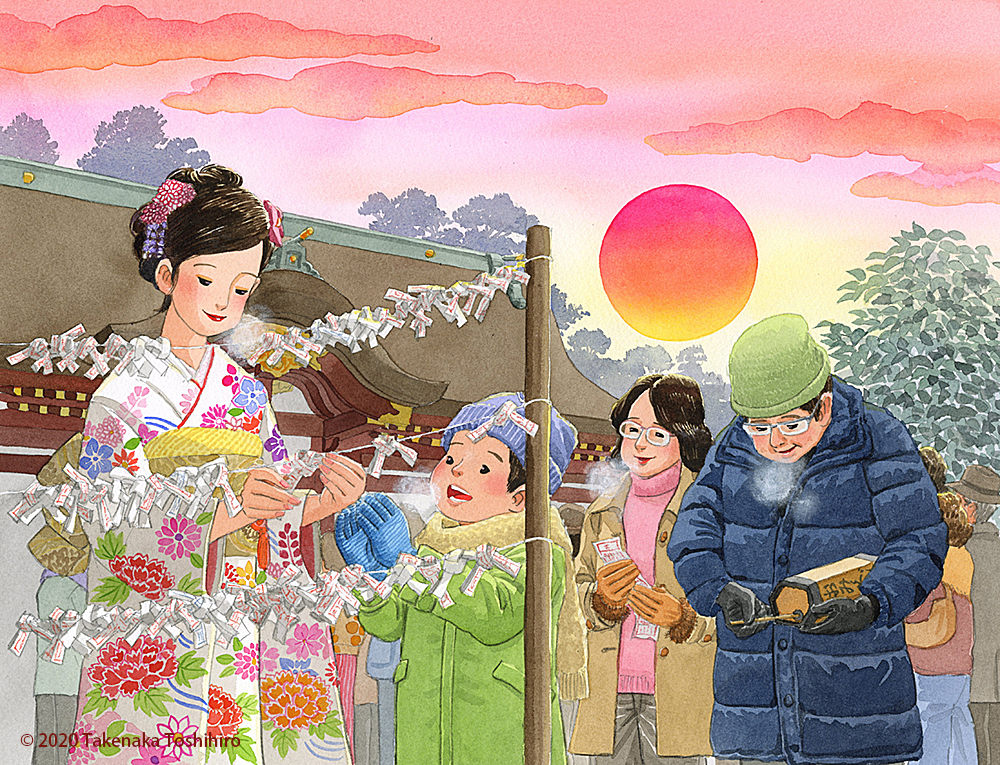 富士山と初詣の風景 02653000128 の写真・イラスト素材アマナイメージズ