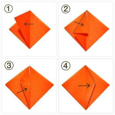 簡単な帽子付きおばけOrigamiAko