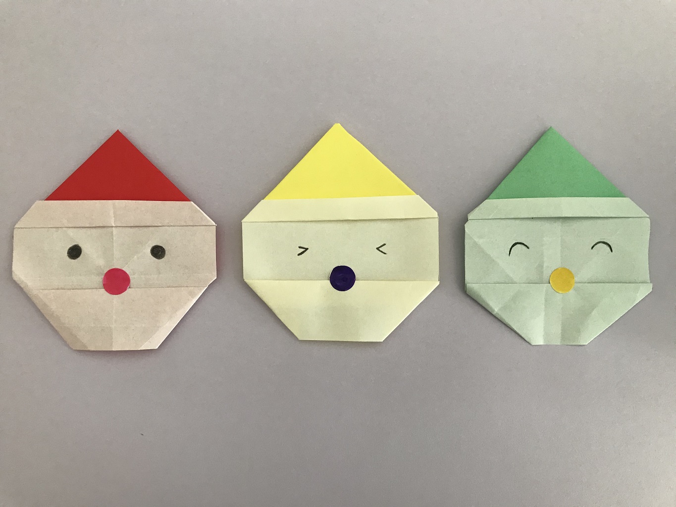 サンタ折り紙の簡単な折り方 顔だけ＆全身の2パターンamataniya