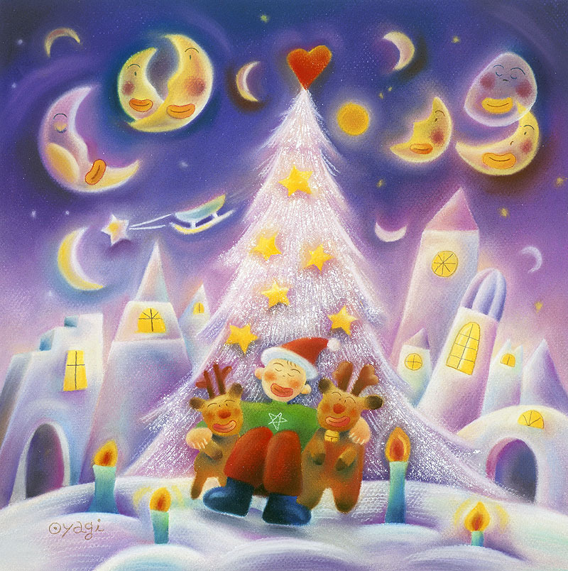 冬の町並み クリスマスツリーのイラストai epsベクタークラブ＜イラストレーター素材が無料＞