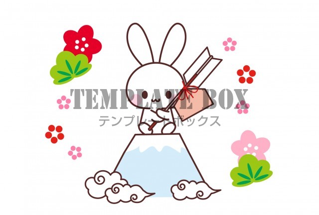 お正月のイラスト-卯年のアイコン3Penta Box