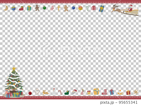 クリスマスの音楽のフレーム素材 ヨコ無料イラスト素材素材ラボ