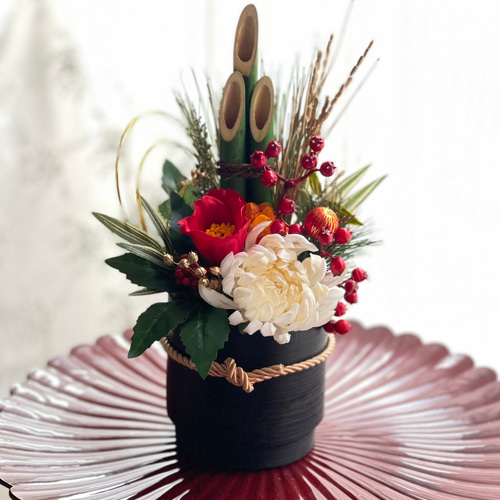 門松 白 お正月飾り ナチュラルカラー ブルー モダン門松 大人 お洒落 特大