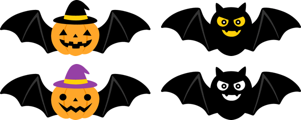 ハロウィン「月とコウモリ」イラスト悪そうで怖い無料フリー84266素材Good