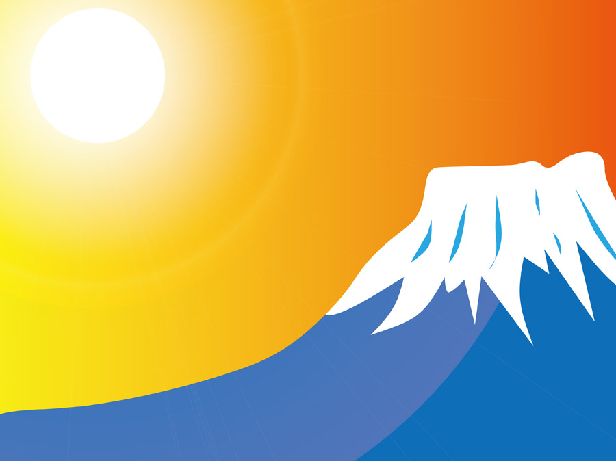 無料イラスト富士山と初日の出パブリックドメインQ：著作権フリー画像素材集