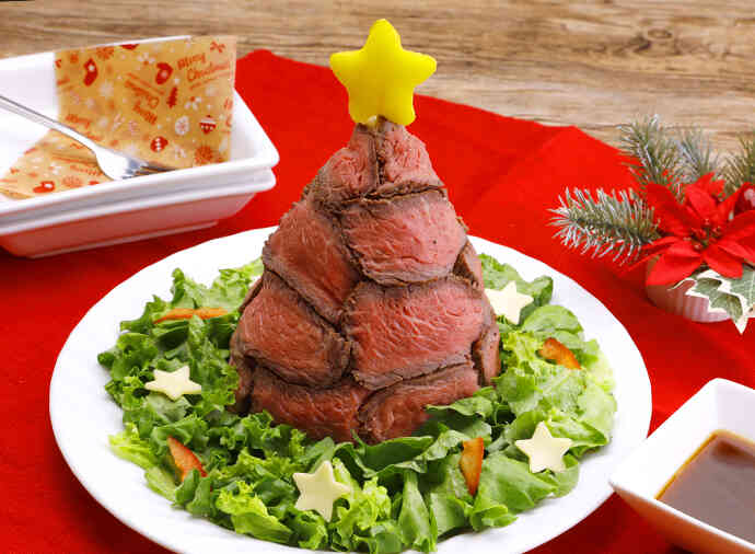 生ハムの簡単クリスマスリース