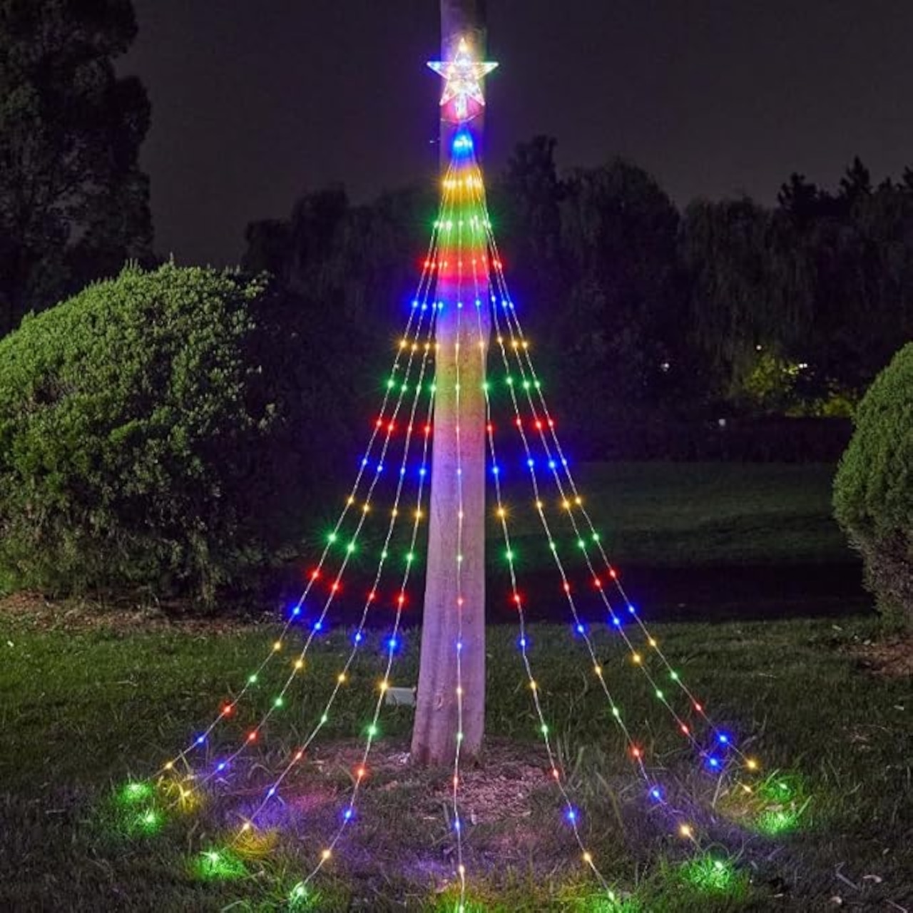 クリスマス イルミネーション 屋外 ソーラー 200LED 22m ソーラーライト 防水 つらら 8モード 自動点灯 消灯 ツリー 飾り 電イルミネーションライト 屋外 ソーラー Setiepp クリスマスツリーライト 350球 8パターン 3.5Mх9本 LEDイルミネーションリモコン付き 夜間自動