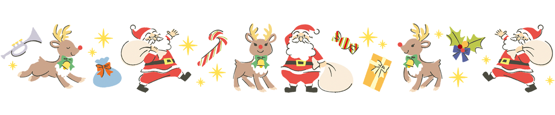 クリスマスラインのセット：イラスト無料