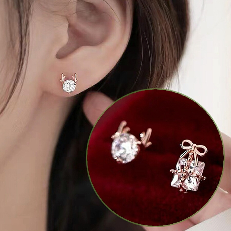 ハートのステッキ クリスマスモチーフ樹脂ポストピアス 両耳用– SUNHOSEKI