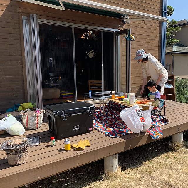 アジアンリゾート風ガーデンで楽しむ！バーベキューコンロと緑あふれる花壇のあるお庭福知山の外構・エクステリアはガーデン工房 フォーシーズン