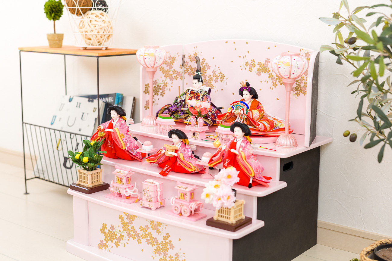 雛人形「うらうら 三人官女 京刺繍・雪輪に松竹梅」雛人形の通販 ふらここ