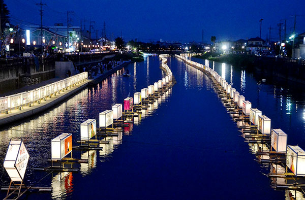 古利根川流灯まつり 杉戸町古利根川河畔：埼玉県北葛飾郡杉戸町フォトさいたま
