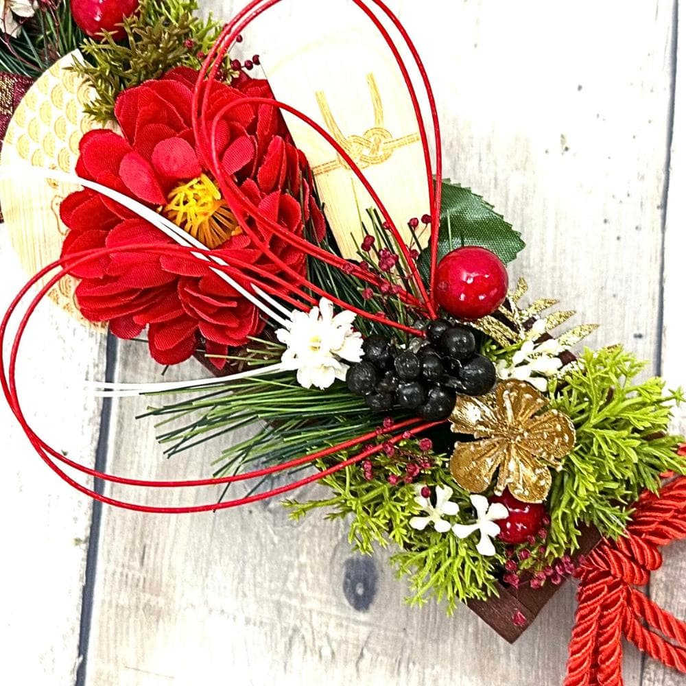 正月飾り リースしめ縄 お楽しみ○紅白椿しめ縄飾り○お正月飾り 玄関 手作り 水引 しめ縄リース しめ縄リース しめ飾り しめ縄飾り 正月リース 玄関リース造花 ドアリース 花 しめ縄 おしゃれ お正月飾り