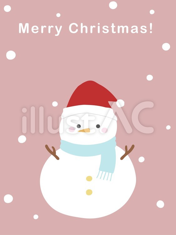 雪だるまのクリスマスカード見本 Christmas notes stickers snowman イラスト素材illustpost