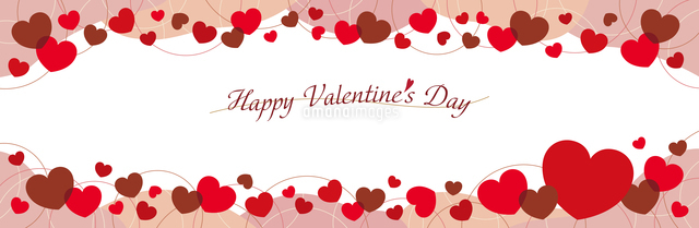 赤とピンクのハート型バレンタイン囲みフレーム飾り枠イラスト無料イラスト かわいいフリー素材集 フレームぽけっと