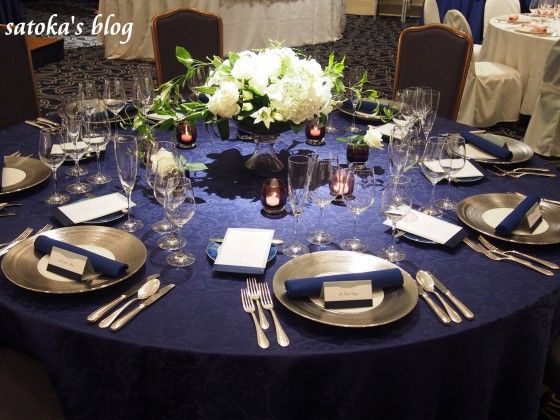 54 インチ スクエア ネイビーブルー テーブルクロス ポリエステルウェディング テーブル オーバーレイ - Etsy 日本