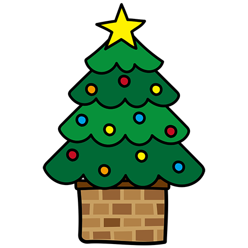 クリスマスツリーのイラスト: ゆるかわいい無料イラスト素材集