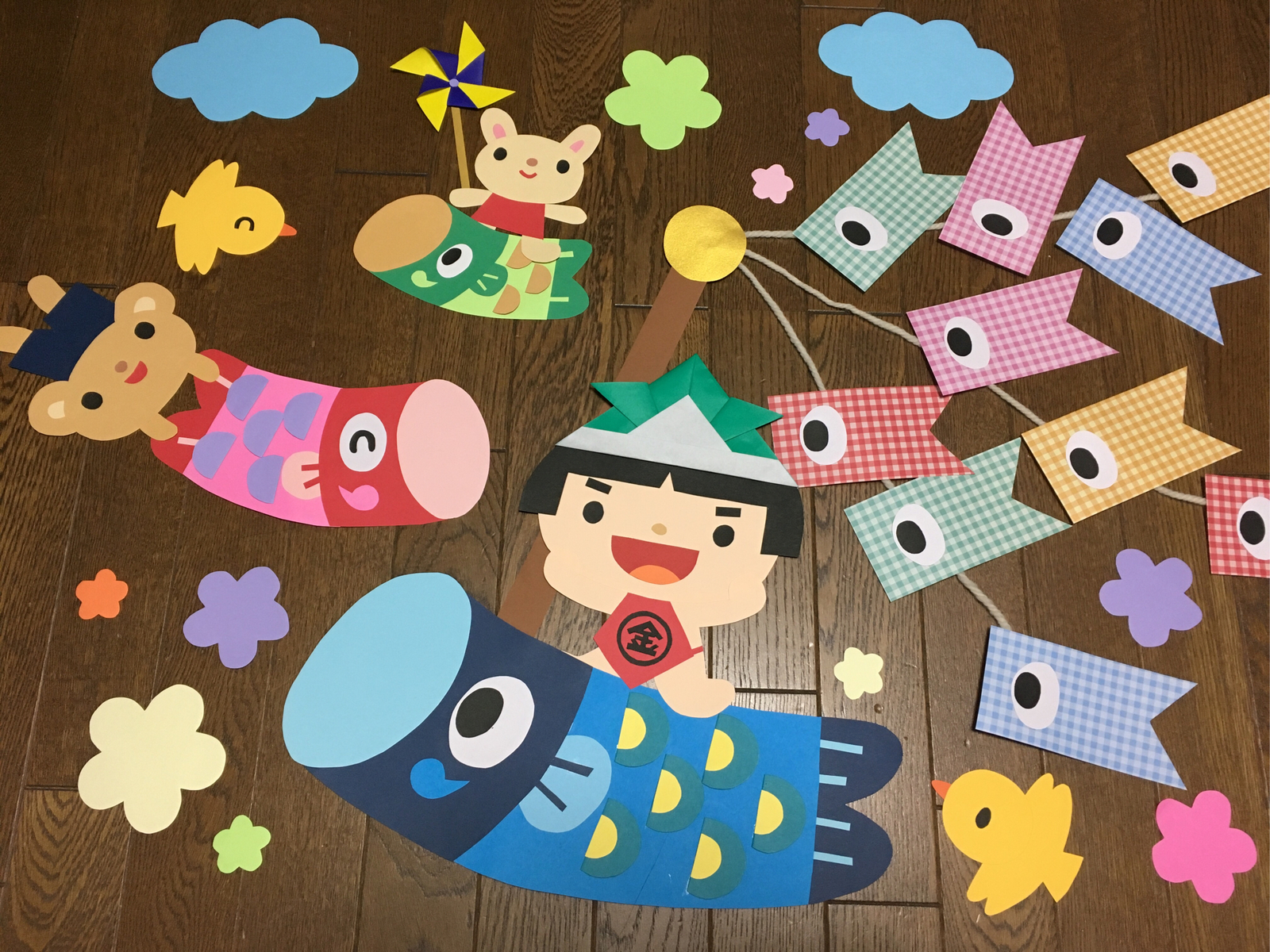 かわいい♡『こどもの日』の壁面飾り カッティングマシンでかんたん保育室飾りイラストレーター イシグロフミカnowanowanかわいい保育のイラスト・壁面