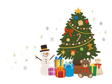 クリスマスのイラストNo.237『壁紙：深夜のクリスマス』 無料のフリー素材集 花鳥風月