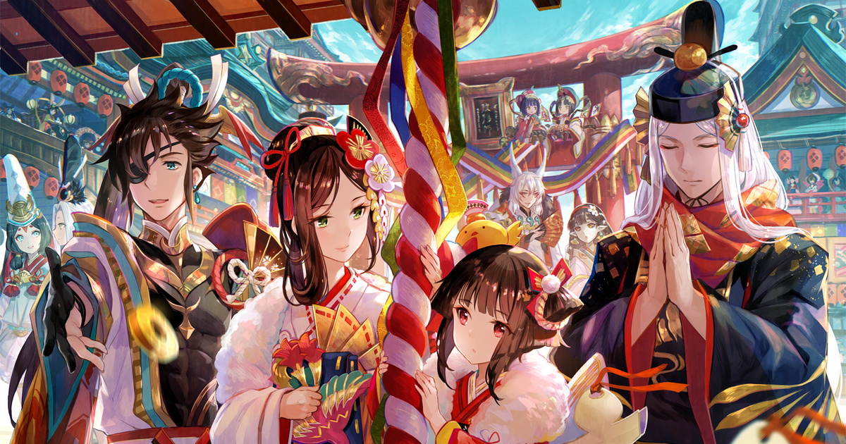 着物の女性のイラスト制作-ハマカラ1月号『一年のHAPPYは初詣にあり』 – アスタリスクのイラスト実績カタログ