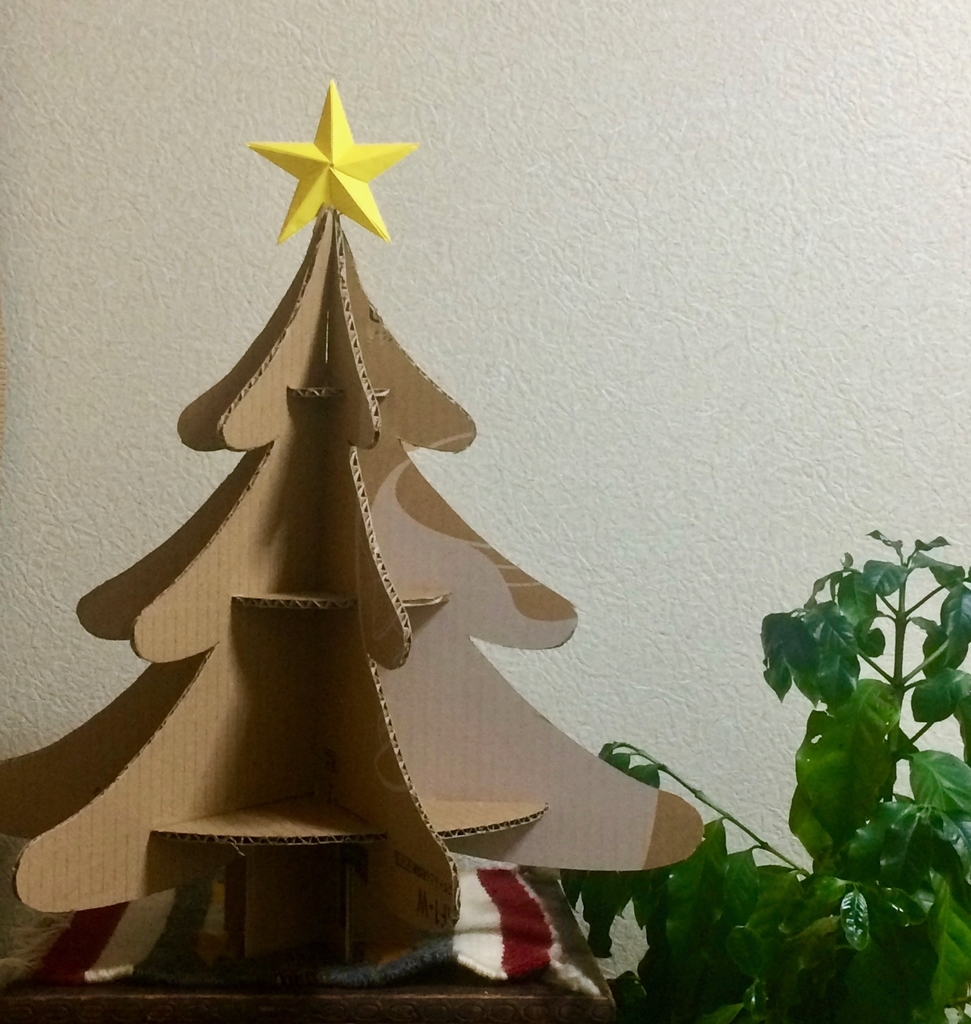 小物入れにもなるダンボール工作「ミニクリスマスツリーセット」