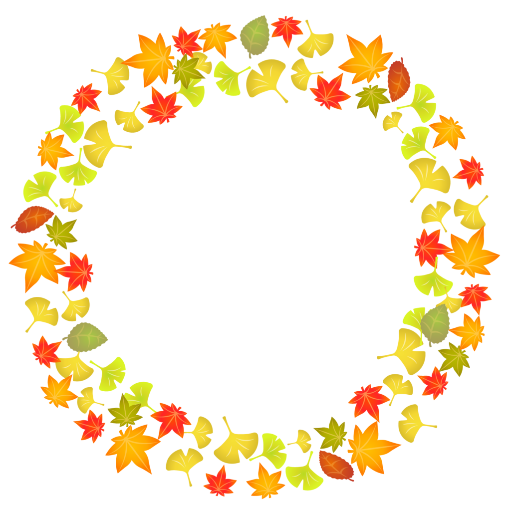 秋の味覚をあしらった囲み枠・フレームイラスト園だより、おたよりで使えるかわいいイラストの無料素材集 イラストだより