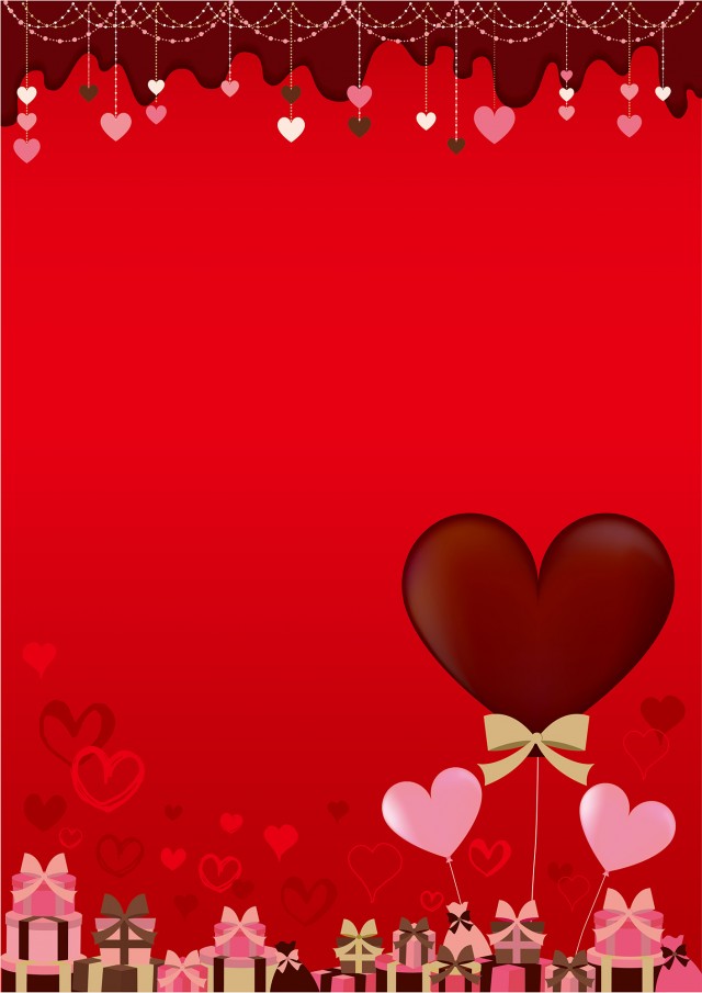 ふわふわハートの背景-縦 8種OKUMONO