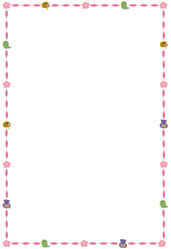 ひな祭り・お雛さまの上下フレーム・枠イラストフリー素材 イラストミント