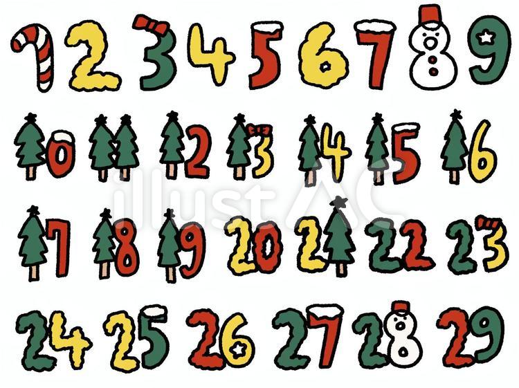 クリスマス数字 – イラストレーター かわべしおんゆるかわいい・雑貨テイスト