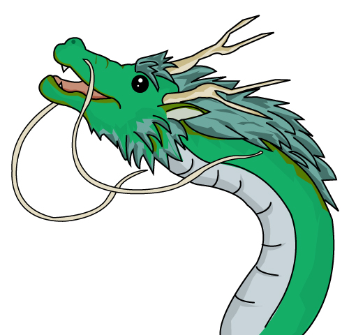 かっこいい龍の年賀状イラストのフリー素材イラストイメージ