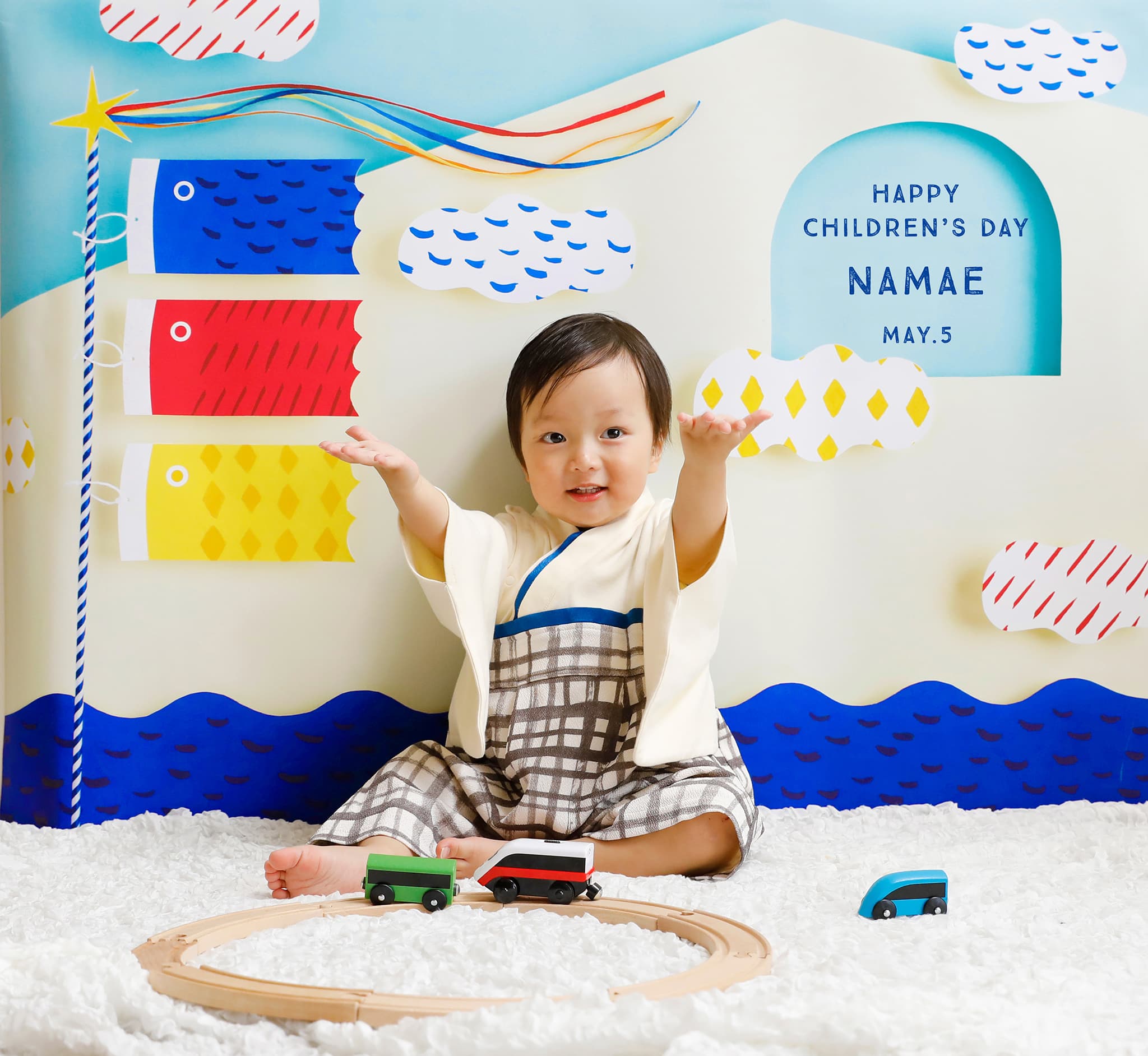 こどもの日の手作りアイデア「鯉のぼりピック 無料素材 」の作り方Happy Birthday Project