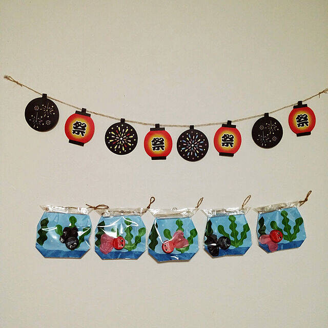お部屋飾り スイカのガーランド夏の工作