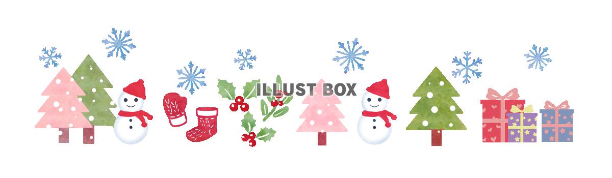 クリスマスラインのセット：イラスト無料