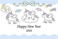 2026年 午年 年賀状テンプレートのイラスト素材114375298- PIXTA