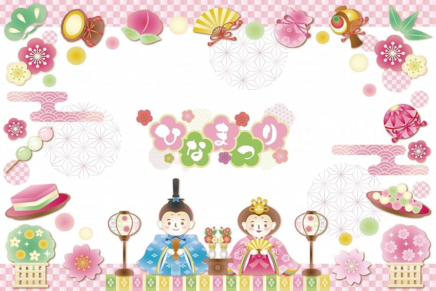 ひなまつりの背景 6種OKUMONO