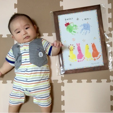 還暦のお祝いに手形アート♡リボンお稽古サロン つくしんぼ