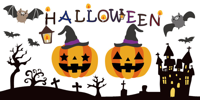 手描き風 シンプルかわいい ハロウィンイラスト素材セット オレンジ167108187- イメージマート