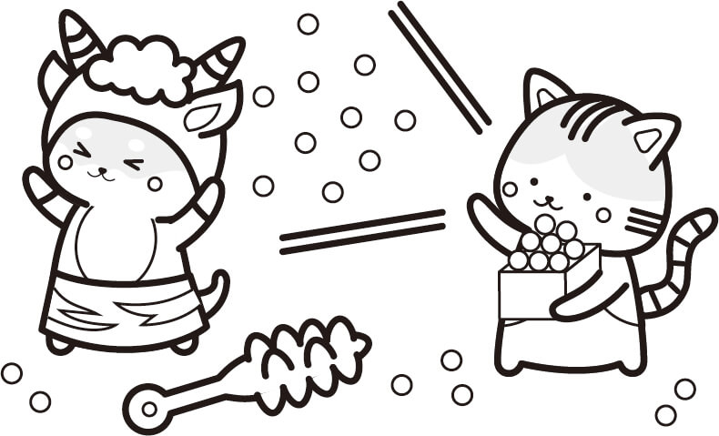 2月のぬり絵節分 プリントＯＫみんなの教育技術