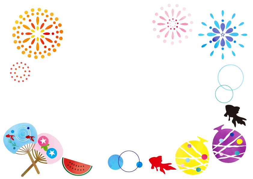 赤い屋台と提灯のお祭りフレーム飾り枠イラスト無料イラスト かわいいフリー素材集 フレームぽけっと