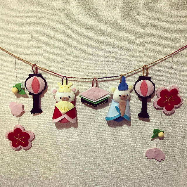 ❤ひな祭り特集❤ちりめん雛ガーランド❤手作り❤GR１❤ - メルカリ