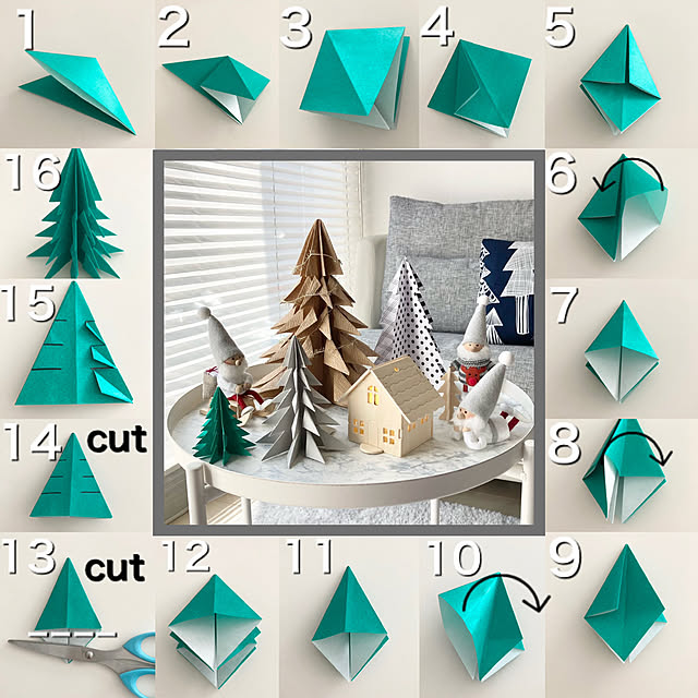 折り紙で作るクリスマスオーナメント 折り紙２枚で簡単に手作りできるベツレヘムの星の作り方☆LEE