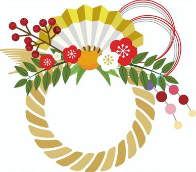 お正月飾り・注連縄 しめ縄 のイラスト2026年 令和8年無料の年賀状デザインテンプレート集