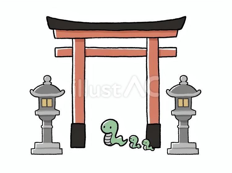 フリーイラスト家族そろって初詣パブリックドメインQ：著作権フリー画像素材集