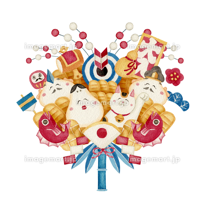 2025年 巳年 縁起物の年賀状のイラスト素材257135345- イメージマート